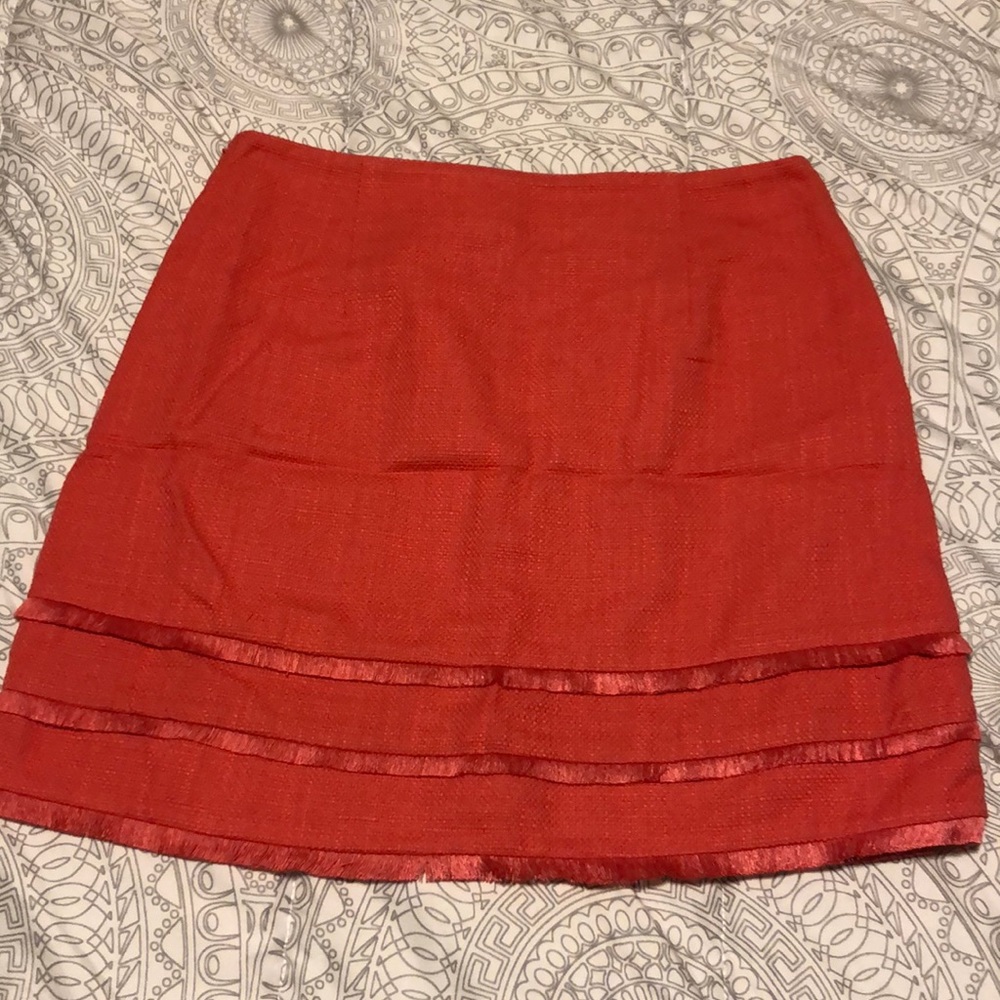 PINK TWEED SKIRT LOFT SIZE 6